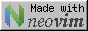 Sharp green letter N, captioned 'Made with neovim'