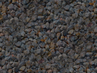 Many small rough stones