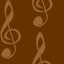 Treble clefs on a brown background